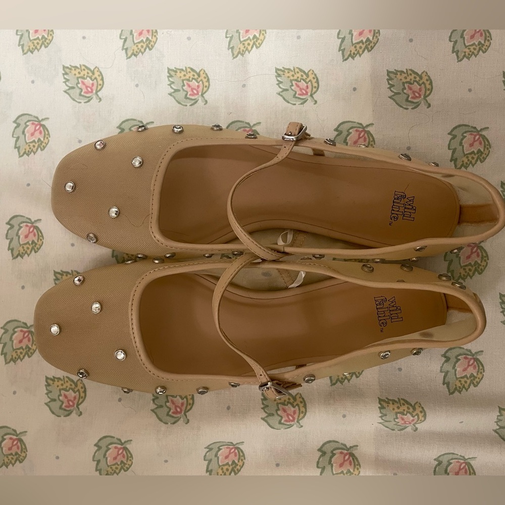 Jeweled Mary Jane Flats